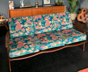 Reupholstererd Mid 20th Century Sofa